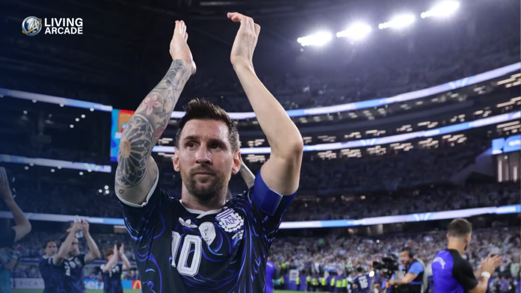 Jordan vs Argentina FIFA World Cup 2026 as Lionel Messi celebrates after scoring during Argentina's 3-1 victory over Jordan in Dallas.