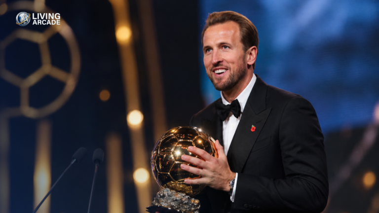 Harry Kane wins Ballon d’Or 2026 and holds the trophy in London